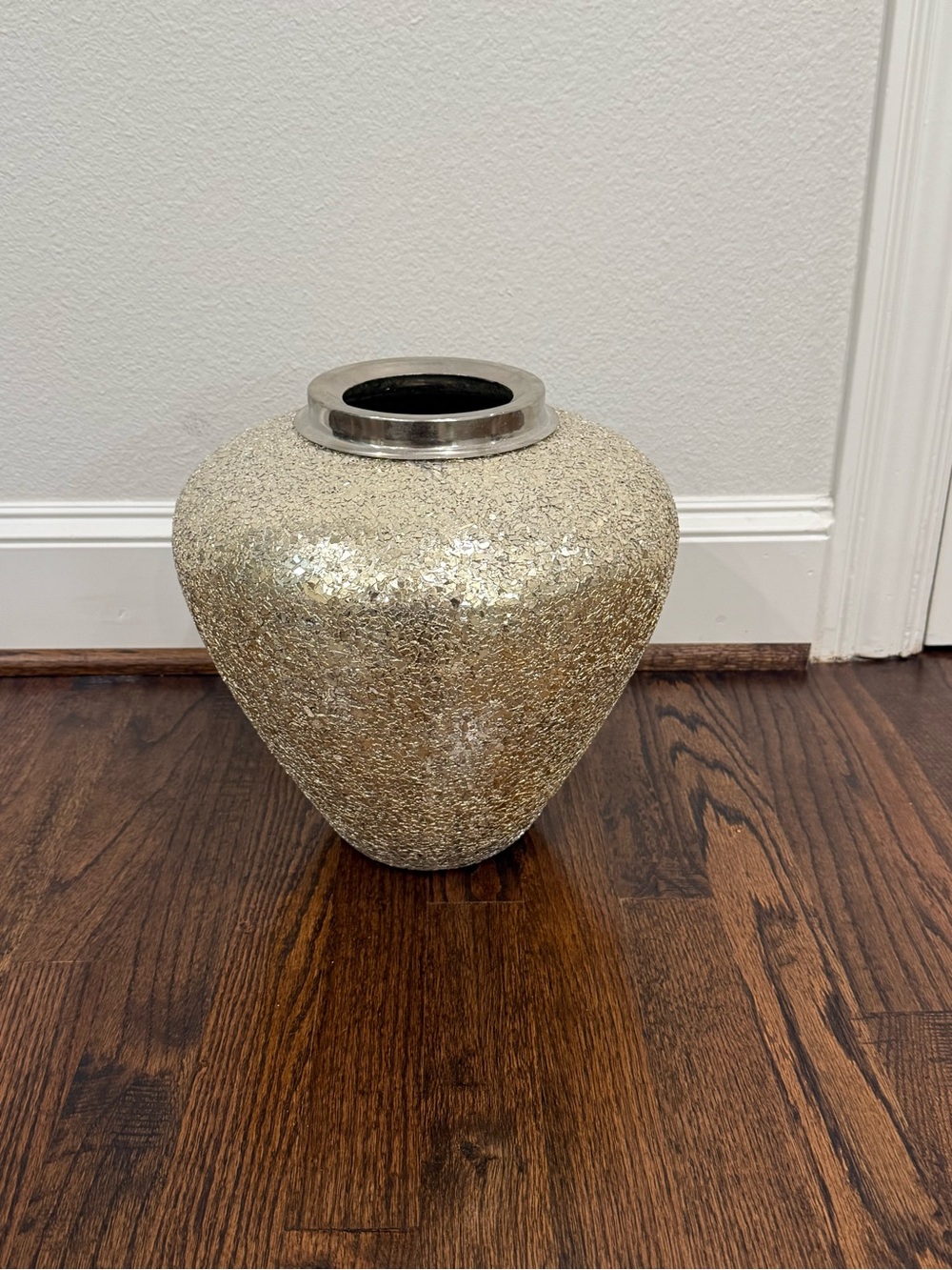 Decorative Silver Large Table Vase - Sparkling Home Accent